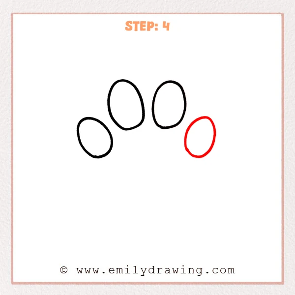 how to draw a paw print - Step 4